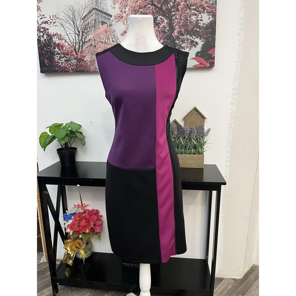 R&M Richards Black Dress Women's Size 6 Sleeveless Shift Evening Career